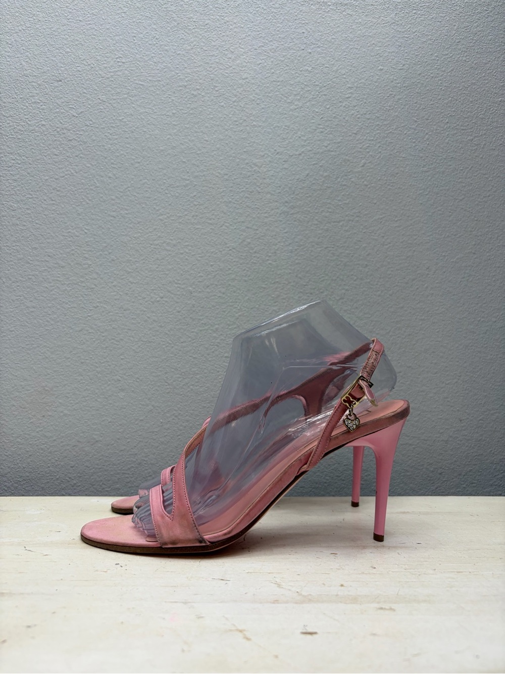 Escada Pink Leather Slingback Pumps Size 39